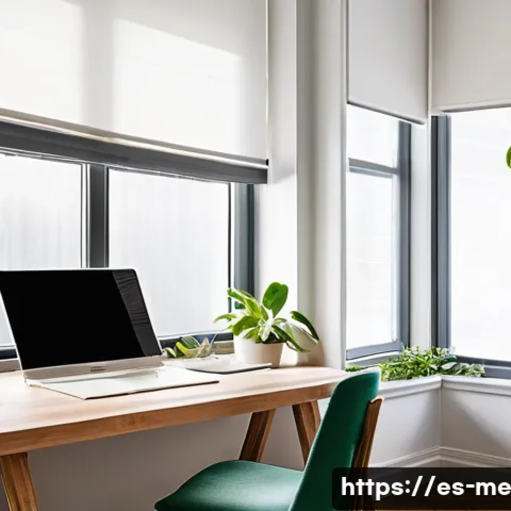 원격 근무 환경에서의 동기 부여 방법 - **Home Productivity Sanctuary:** "A serene and inviting home office space, bathed in soft, natural l...