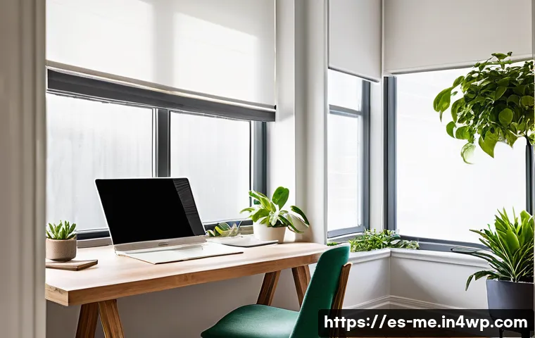 원격 근무 환경에서의 동기 부여 방법 - **Home Productivity Sanctuary:** "A serene and inviting home office space, bathed in soft, natural l...